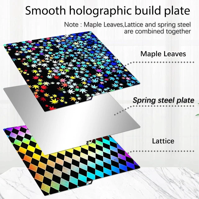 Alt view image 5 of 7 - 264x276mm Kobra 4/ Kobra S1/Kobra X Build Plate for Anycibic Kobra X/Kobra 4/Kobra S1 Combo 3D Printers,Double Sided Grid & Maple Leaf Heated Bed Flexible Removable Spring Steel Sheet Easy to Remove