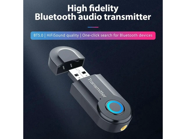 Alt view image 3 of 7 - Wireless Bluetooth 5.0 Transmitter A2DP Audio RCA to 3.5mm AUX + USB Adapter HUB