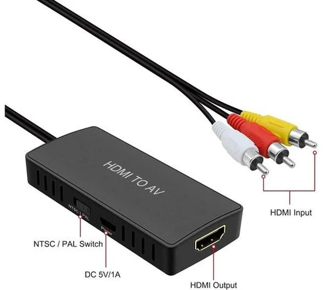 Alt view image 4 of 6 - HDMI to AV Converter HDMI to RCA Composite Converter Adapter Support PAL/NTSC Support 1080P Compatible with /Fire Sitck/PS4/Xbox/Spectrum Box/Old Sanyo TV/Old LG TV/Old CRT ect.