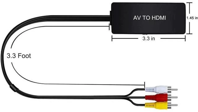Alt view image 5 of 6 - HDMI to AV Converter HDMI to RCA Composite Converter Adapter Support PAL/NTSC Support 1080P Compatible with /Fire Sitck/PS4/Xbox/Spectrum Box/Old Sanyo TV/Old LG TV/Old CRT ect.