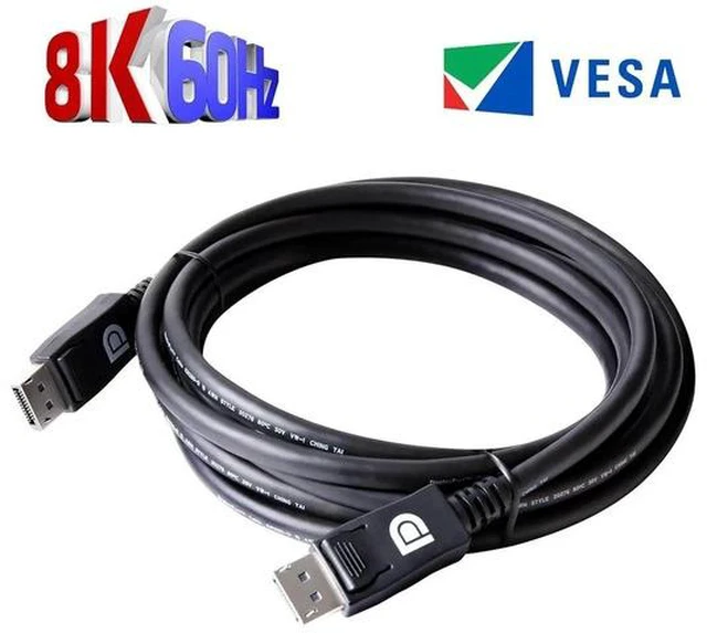 Alt view image 2 of 7 - Club3D CAC-1060 Certified DisplayPort to DisplayPort 1.4/Hbr3 M/M Cable DP 1.4 8K 60Hz 3m- 9.84ft