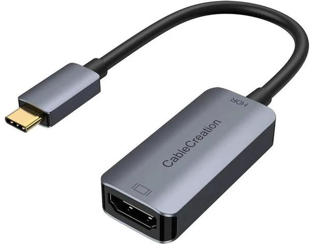 Main image of USB C to HDMI Adapter for Home Office 4K@60Hz HDR Type C Male to hdmi Female Adapter Thunderbolt 3 Compatible for MacBook/Pro/Air iPad Pro Surface Book 2 Galaxy S22/S20 Aluminum