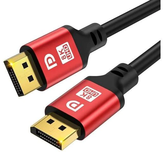 Main image of DP 2.1 Cable 25ft DisplayPort Cable 16K 10K 8K@60Hz 4K@144Hz 2K@240Hz HBR3 Support HDR 4:4:4 / HDR 10 and HDCP 2.2 for Laptop TV Gaming Monitor (Red)
