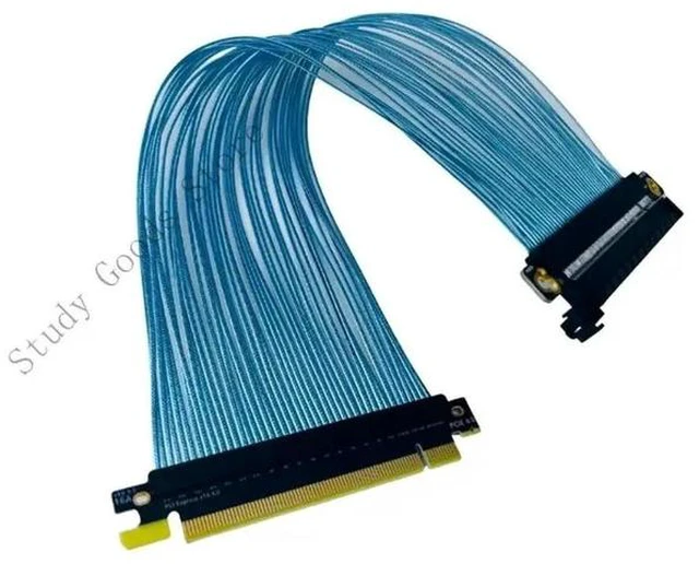 Main image of Highly Speed PCIe4.0 X16 Risers Cable GPU Extension Cable 32GB/s 12V Power Supply for AI Server 3090 GPU Silver Plate