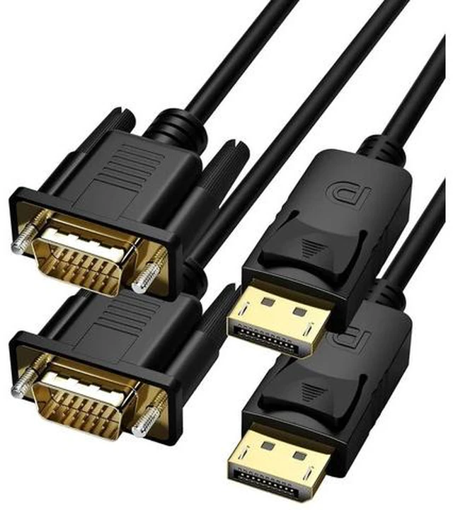 Main image of DisplayPort to VGA Cable 3FT 2 Pack Display Port DP to VGA Adapter Cord Converter Male to Male for Computer Monitor TV Projector (Not Bidirectional Not Compatible with HDMI or USB)