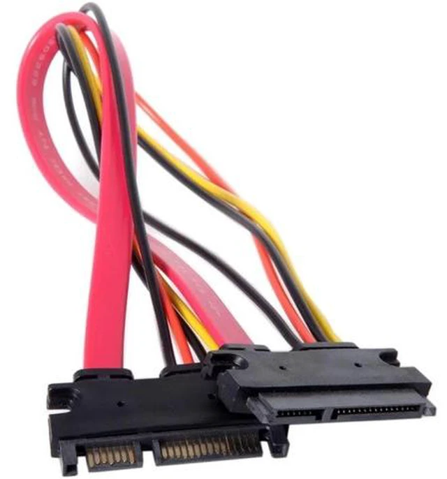 Alt view image 5 of 7 - NGFF Red Color SATA III 3.0 7+15 22 Pin SATA Male to Female Data Power Extension Cable 30cm