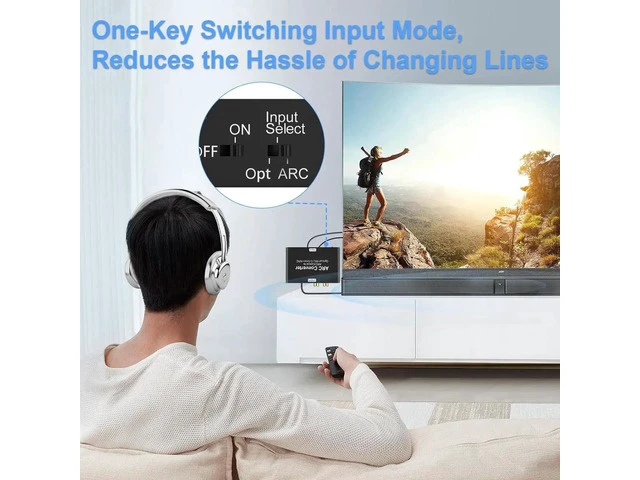 Alt view image 3 of 7 - HDMI ARC Audio Extractor, 192KHz Digital to Analog Audio Converter with HDMI ARC, SPDIF/Optical, 3.5mm Jack and Stereo L/R Outputs TV, DAC Audio Converter