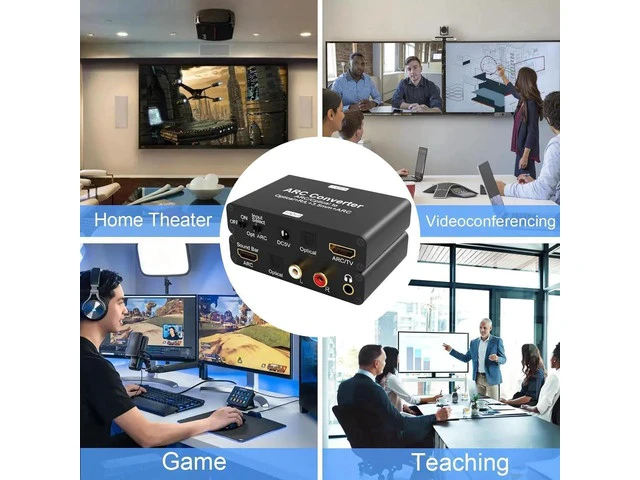 Alt view image 2 of 7 - HDMI ARC Audio Extractor, 192KHz Digital to Analog Audio Converter with HDMI ARC, SPDIF/Optical, 3.5mm Jack and Stereo L/R Outputs TV, DAC Audio Converter