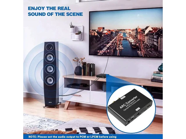 Alt view image 5 of 7 - HDMI ARC Audio Extractor, 192KHz Digital to Analog Audio Converter with HDMI ARC, SPDIF/Optical, 3.5mm Jack and Stereo L/R Outputs TV, DAC Audio Converter