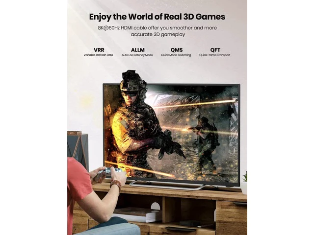 Alt view image 5 of 7 - 8K & 4K HDMI 2.1 Fiber Optic Cable 16ft for all HDMI devices like PS5, Xbox, Switch 8K@60Hz 4K@120Hz HDCP 2.2&2.3, eARC,HDR10, Dynamic HDR - In Wall Long HDMI Cable - Silver
