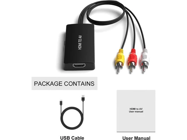 Alt view image 3 of 6 - HDMI to RCA Converter HDMI to AV Adapter HDMI to Older TV Adapter for TV Fire Stick DVD Blu-ray Player ect.