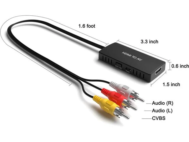 Alt view image 4 of 6 - HDMI to RCA Converter HDMI to AV Adapter HDMI to Older TV Adapter for TV Fire Stick DVD Blu-ray Player ect.