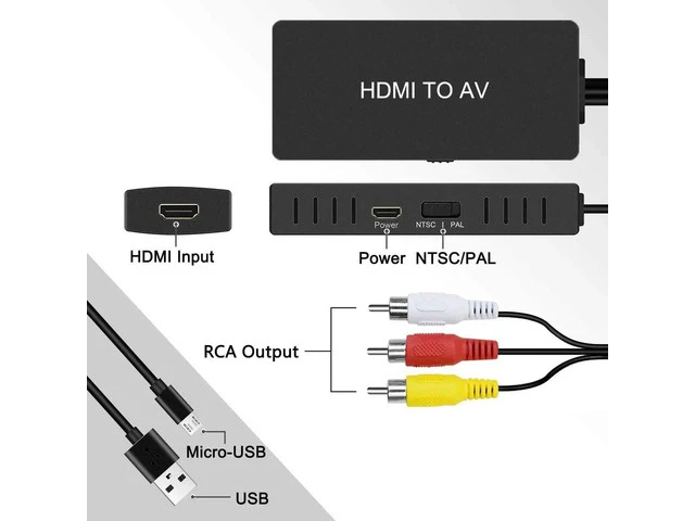Alt view image 5 of 6 - HDMI to RCA Converter HDMI to AV Adapter HDMI to Older TV Adapter for TV Fire Stick DVD Blu-ray Player ect.