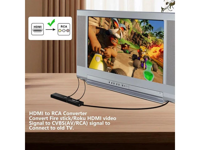 Alt view image 6 of 6 - HDMI to RCA Converter HDMI to AV Adapter HDMI to Older TV Adapter for TV Fire Stick DVD Blu-ray Player ect.