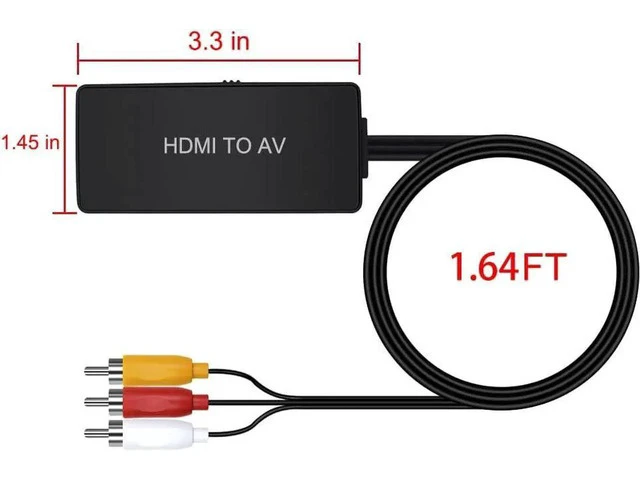 Alt view image 4 of 7 - HDMI to RCA Converter HDMI to Composite Video Audio Converter Adapter HDMI to AV Supports PAL/NTSC for PS4 Xbox Switch TV Stick Blu-Ray DVD Player