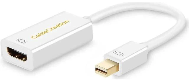 Main image of 4K Mini DisplayPort to HDMI Adapter Mini DP(Thunderbolt Port Compatible) to HDMI AV HDTV Male to Female Adaptor for Mac Book Imac White Color