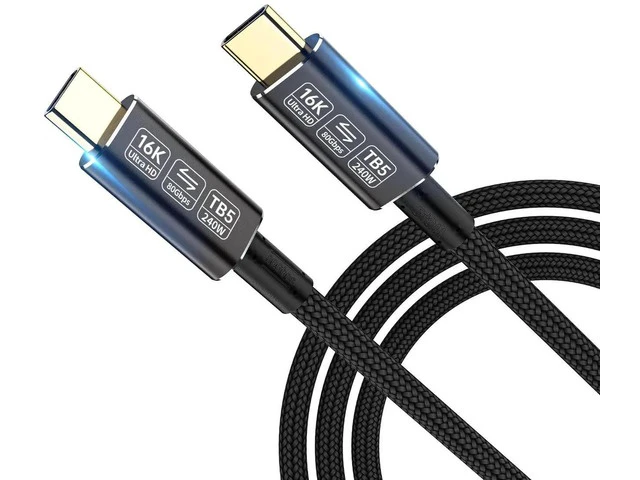 Alt view image 4 of 5 - usb c to usb c cable 3.3ft Compatible with Thunderbolt 5 cable,Thunderbolt 4/3,80 Gbps usb c data transfer cable,USB 5 Cable, Supports 16K/Dual 8K usb c video cable, 240W Charging usb-c monitor cable