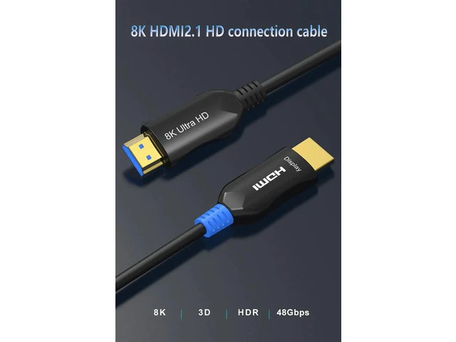 Alt view image 2 of 7 - 8K Fiber Optic HDMI2.1 Extra Long in Wall CL3 Rated Cable 8K 60Hz HDMI 2.1 Compatible with MacBook Pro PS5 Xbox Series X Apple TV - 16ft