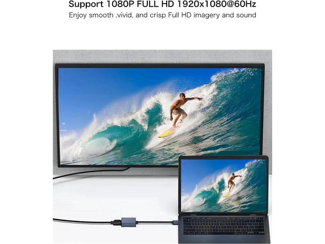 Alt view image 6 of 7 - USB to HDMI Adapter USB 3.0/2.0 to HDMI for Multiple Monitors 1080P Compatible with Windows 7/8/10/11Grey