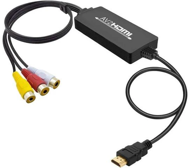 Main image of RCA to HDMI Converter AV to HDMI Video Converter Compatible with Xbox Wii NES N64 PS ONE PS2 PS3 Sega Genesis VHS VCR DVD Players 1080P Composite to HDMI Video Converter Cable