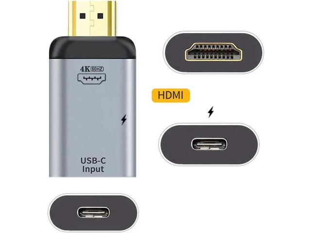 Alt view image 2 of 4 - HDTV Sink HDTV & PD Power to 100W 10Gbps Cable & USB-C Type C Female Source Adapter 4K 60hz 1080p for Phone & Laptop