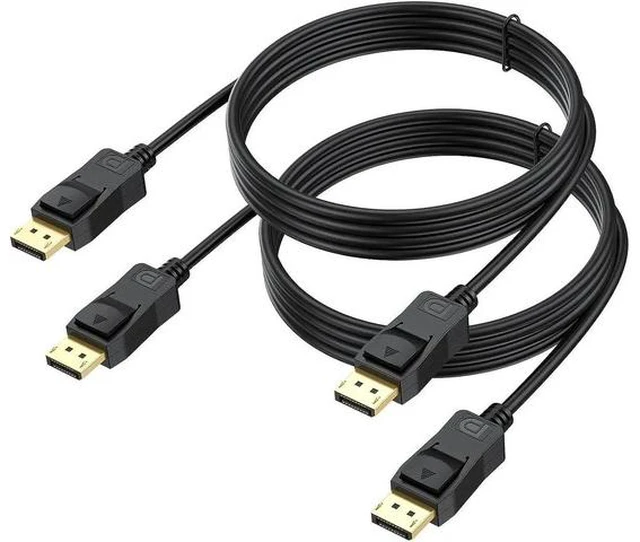 Main image of DisplayPort Cable 6FT 2-Pack DP to DP Cable 4K@60Hz 1440p@144Hz/165Hz Display Port Cord for Monitor Computer Laptop PC Graphics Card