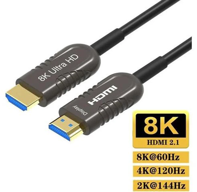 Main image of 8K Fiber Optic HDMI 2.1 Cable 33Feet, Supports 8K@60Hz 4K@120Hz Ultra High Speed 48Gbps Dynamic HDR, eARC,ARR, Dolby Atmos, Compatible with PS5/4, AVR, Projector, LG/Samsung/Sony TV