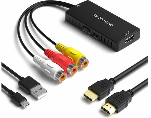 Main image of RCA to HDMI Converter AV to HDMI Adapter Composite to HDMI Support 1080P PAL/NTSC Compatible with WII/WII U/PS one/PS2/PS3/STB/Xbox/VHS/VCR/Blue-Ray DVD ect.