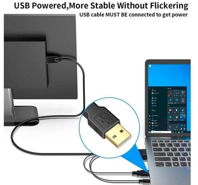 Alt view image 4 of 6 - VGA (Sources) to HDMI(Display) Cable 6ft with Audio VGA Male to HDMI Male Adapter Converter Cord Cable Compatible Well Witch Computer/Projector/Laptop to Monitor/TV/Desktop