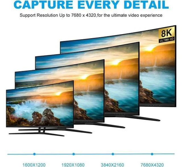 Alt view image 7 of 7 - 4K HDMI 120Hz Fiber Optic Cable, Ultra HD 8K HDMI Monitor Video Cable Supports 7680x4320, 48Gbps, 3D for PS4 SetTop Box HDTVs Projectors (10m 33ft )