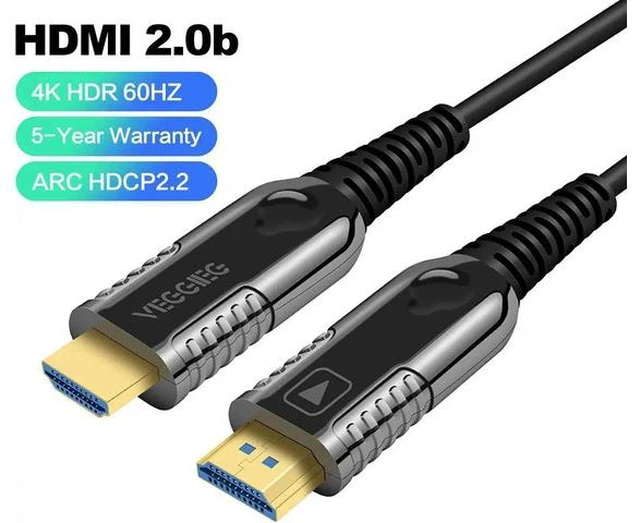 Main image of HDMI Fiber Optical 4Kx2K@60Hz Cable,Ultra HD High Speed 18Gbps,Compliant with HDMI 2.0 HDCP2.2 Slim Flexible HDMI Optical Cable, (1M,3.3ft)