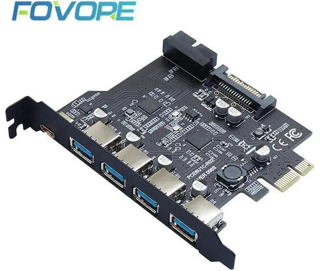 Main image of Express USB 3.0 Expansion Card Adapter -E USB 3.0 HUB Controller with 15Pin Power Supply USB3.1 Type-C E Extender Card