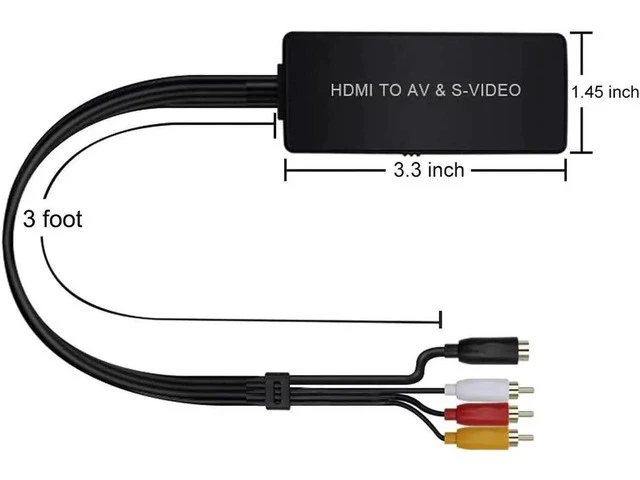 Alt view image 4 of 6 - HDMI to SVideo Converter HDMI to Audio Video Converter HDMI to RCA Adapter with Svideo Cable Support 720P/1080p for PC Laptop Xbox PS3 TV STB VHS VCR Blue-Ray DVD