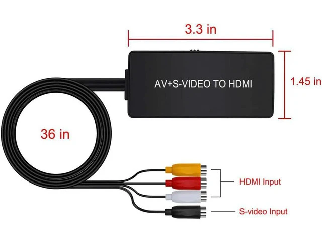 Alt view image 5 of 5 - RCA Composite Video and Svideo to HDMI Converter Resolution 1080P/ 720P Compatible with WII/WII U PS1/ 2/3 STB Xbox VHS VCR Blue-Ray DVD Players