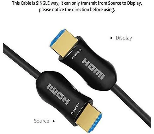Alt view image 4 of 7 - Fiber Optic HDMI 2.0b Cable 4K at 60Hz 18Gbps HDR High Speed Subsampling 4:4:4/4:2:2/4:2:0 Slim and Flexible HDMI Fiber Optic Cable - 3.3ft(1meter)