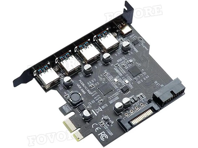 Alt view image 3 of 5 - Express USB 3.0 Expansion Card Adapter -E USB 3.0 HUB Controller with 15Pin Power Supply USB3.1 Type-C E Extender Card