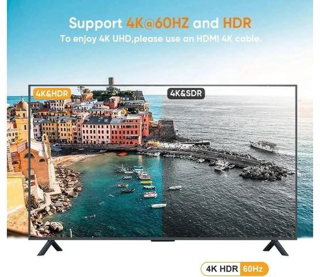Alt view image 2 of 6 - Active DP to HDMI Adapter HDR 4K@60Hz 2K@144Hz 1080P@144Hz Braided DisplayPort 1.4 to HDMI 4K Converter (Male to Female) Support Eyefinity Multi-Display Aluminum