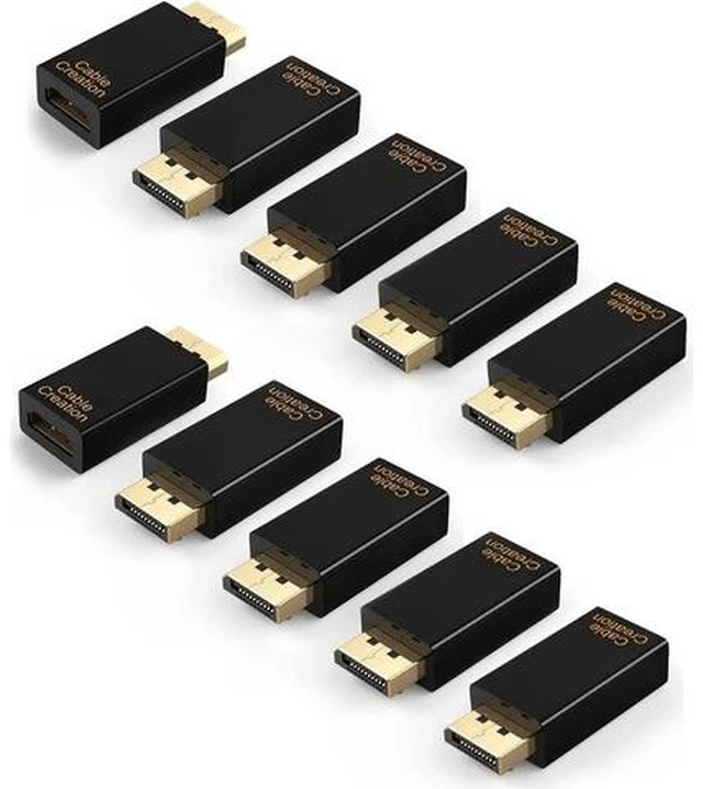 Main image of DisplayPort to HDMI Adapter 10 Pack 1080P Gold Plated DP to HDMI Adapter (Male to Female) 1.3V Uni-Directional Display Port to HDMI Adapter