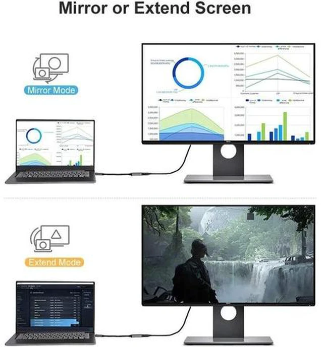 Alt view image 6 of 6 - Active DP to HDMI Adapter HDR 4K@60Hz 2K@144Hz 1080P@144Hz Braided DisplayPort 1.4 to HDMI 4K Converter (Male to Female) Support Eyefinity Multi-Display Aluminum
