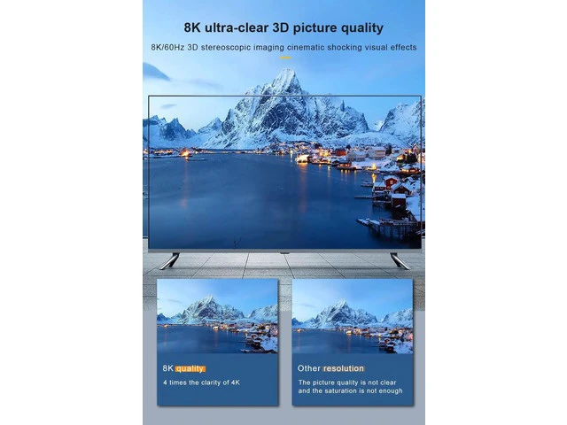 Alt view image 2 of 7 - HDMI 2.1-compatible Optical Cable male to male HDMI Fiber Optic Long cable in-Wall 8K @60HZ HDR 3D HEC CEC HDCP 2.2 for HDR TV Laptop PS3 Projector Compute-100FT