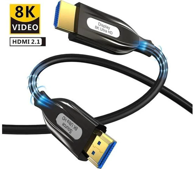 Main image of 8K & 4K HDMI 2.1 Fiber Optic Cable HDMI to HDMI 16FT (supports 8K@60Hz, 4K@120Hz, 1080p & all HDMI devices like PS5, Xbox, Switch Ultra High Speed HDMI cord) - In Wall Long HDMI Cable