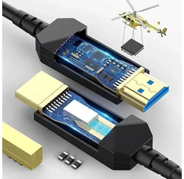 Alt view image 7 of 7 - Fiber Optic HDMI 2.0b Cable 4K at 60Hz 18Gbps HDR High Speed Subsampling 4:4:4/4:2:2/4:2:0 Slim and Flexible HDMI Fiber Optic Cable - 3.3ft(1meter)