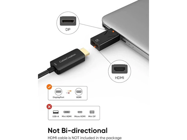 Alt view image 2 of 7 - DisplayPort to HDMI Adapter 10 Pack 1080P Gold Plated DP to HDMI Adapter (Male to Female) 1.3V Uni-Directional Display Port to HDMI Adapter