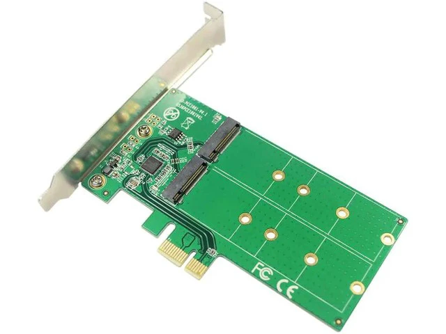 Alt view image 4 of 5 - On Cards PCIE to M2 Adapter M.2 NGFF TO PCI Express PCIE X1 Adapter Dual Port B Key Card Supports 2230 2242 2260 2280 M2 SSD