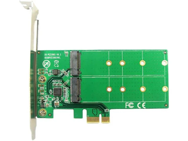 Alt view image 5 of 5 - On Cards PCIE to M2 Adapter M.2 NGFF TO PCI Express PCIE X1 Adapter Dual Port B Key Card Supports 2230 2242 2260 2280 M2 SSD