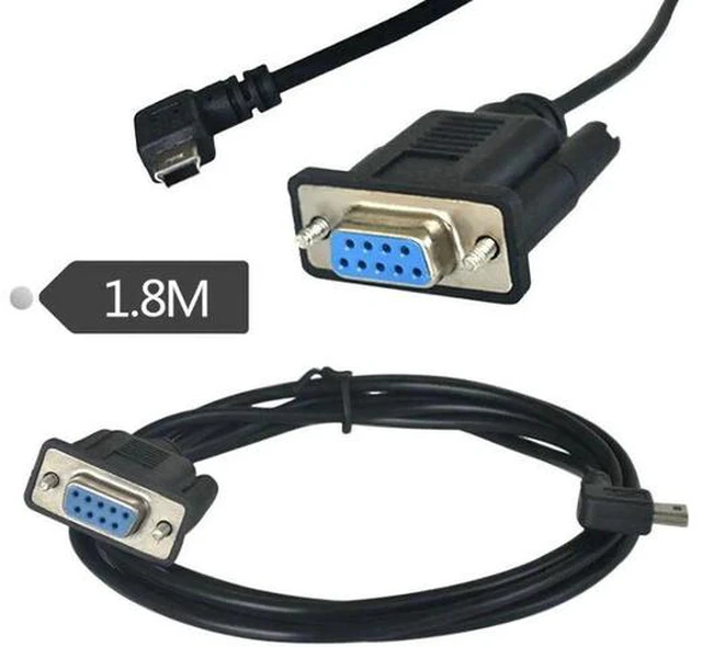 Main image of Angled Mini USB 2.0 Male to RS232 DB9 9Pin Female Adapter Extension Cable 6Ft 1.8m