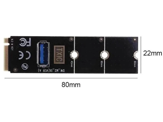 Alt view image 5 of 6 - M.2/NGFF to USB3.0 Port t Adapter Graphic Card Cable Extender Adapter Card Mining Riser Card Extension Line for Bitcoin Miner