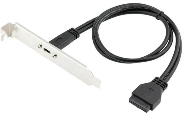 Main image of 50cm USB 3.0 20 Pin Motherboard Header to USB Type C Female Cable with Bracket