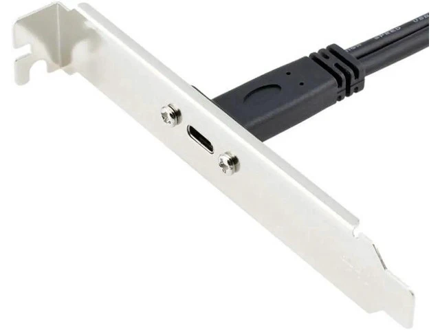Alt view image 2 of 5 - 50cm USB 3.0 20 Pin Motherboard Header to USB Type C Female Cable with Bracket