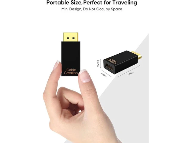 Alt view image 5 of 7 - DisplayPort to HDMI Adapter 10 Pack 1080P Gold Plated DP to HDMI Adapter (Male to Female) 1.3V Uni-Directional Display Port to HDMI Adapter